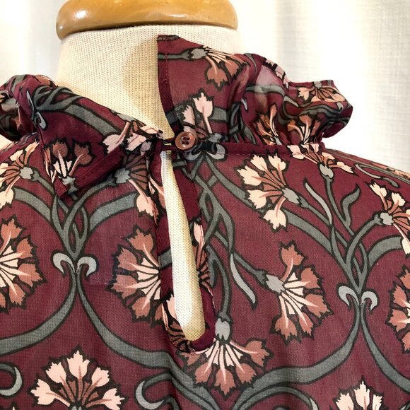 Plus Size Lane Bryant Collection Sheer Floral Blouse - Picture 8 of 9